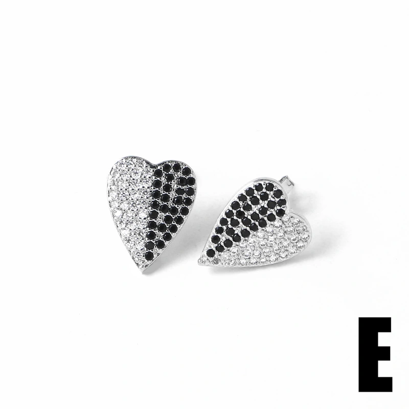 AS jewelry copper plated 18k gold heart inlaid zircon earrings earrings female era262