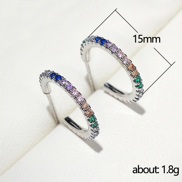 Korean Dongdaemun same style exquisite colored diamond temperament earrings for women 2022 European and American fashion earrings