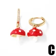AS jewelry hot selling copper plated real gold oil drop fruit strawberry mushroom earrings earrings ers75
