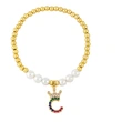 26 English letters bracelet female European and American copper beads pearl elastic bracelet fashion crown letter bracelet brf80