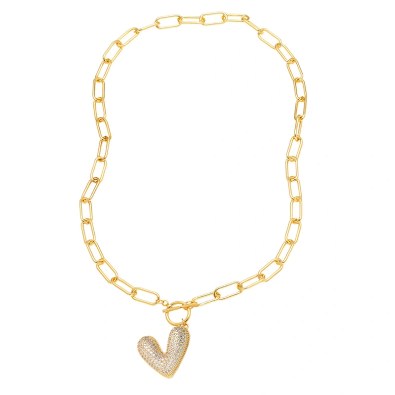 AS jewelry European and American all-match high-end Valentine's Day love heart pendant necklace sweater chain nkb647