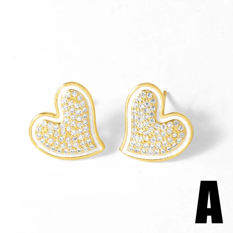 AS jewelry love heart earrings female high-grade copper plated real gold earrings earrings ert03