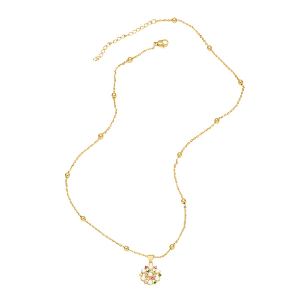 Creative personality inlaid with colored diamond umbrella pendant European and American niche design flower tree of life necklace clavicle chain nkr64