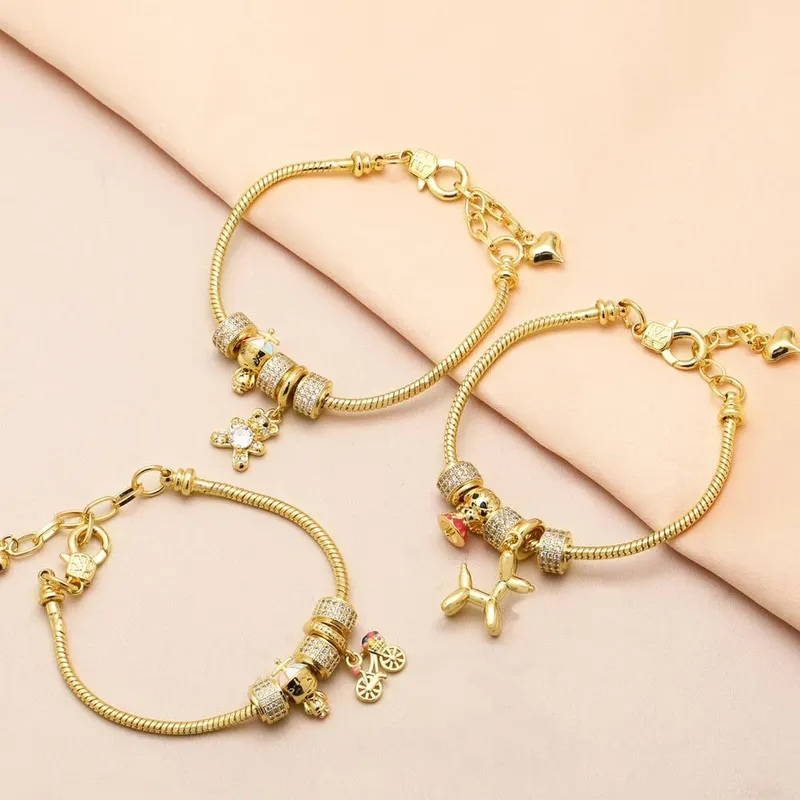 Clearance boy balloon dog pendant bracelet female gold-plated zircon bear bracelet brd53