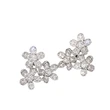 Flower earrings for women, elegant ladies, daily matching earrings inlaid with zircon, popular shining earrings