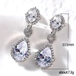 2021 New Temperament Earrings Korean Fashion Versatile Water Drop Zircon Earrings Women's Anniversary Celebration Jewelry