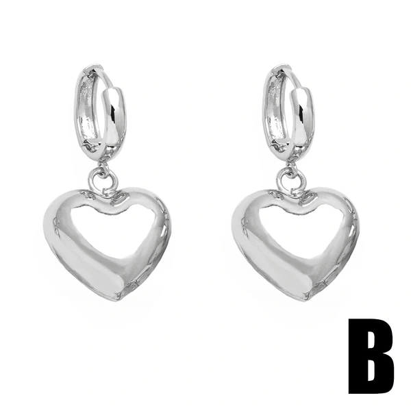 European and American simple fashion love earrings personality versatile retro round peach heart pendant earrings female ery67