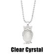 Hot selling crystal agate owl necklace retro punk style owl pendant silver sweater chain nkb660