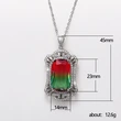 Luxury colored tourmaline pendant hollow palace style gradient color zircon necklace Mother's Day gift