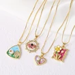 AS jewelry hot selling copper plated real gold oil pearl love flower pendant necklace clavicle chain female nky64