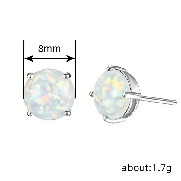  Glossy imitation opal exquisite earrings for women, daily wear style niche fashionable design jewelry
