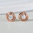 European and Korean inlaid zircon earrings for women, exquisite small round diamond earrings, daily matching whitening jewelry