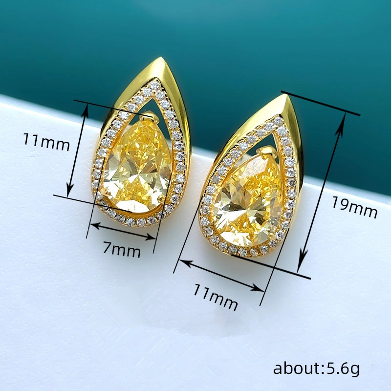  2024 new water drop earrings European and American style popular pear-shaped water drop earrings Internet celebrity live broadcast hot earrings