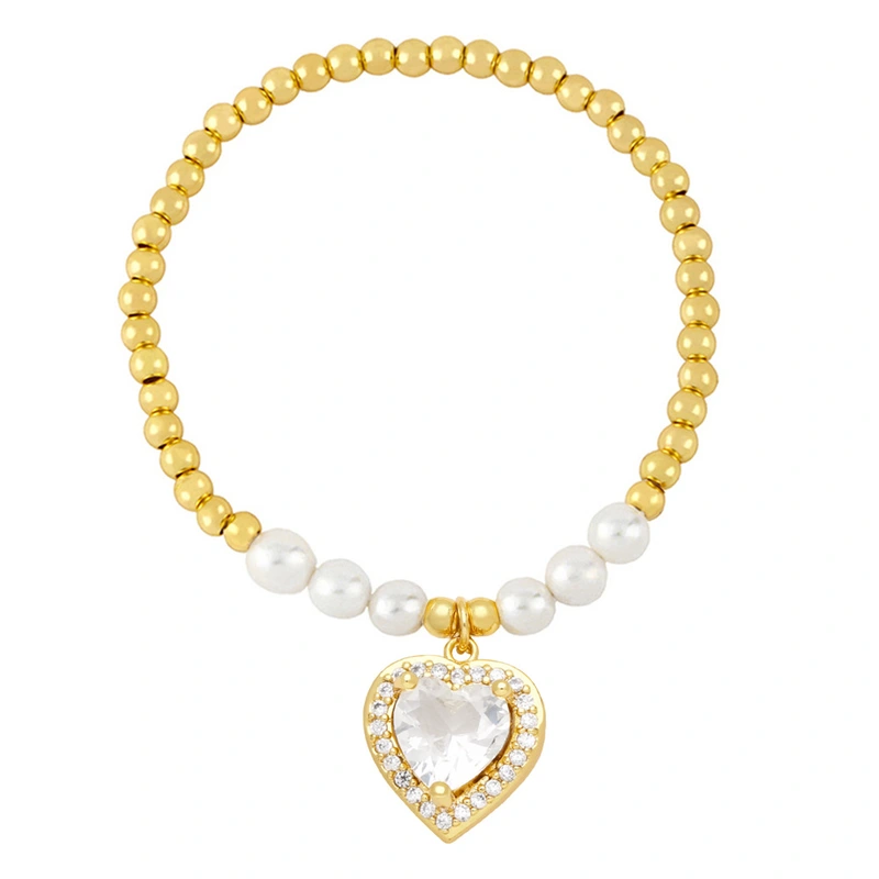 European and American hot-selling beaded jewelry love zircon bracelet niche design temperament pearl bracelet brb63