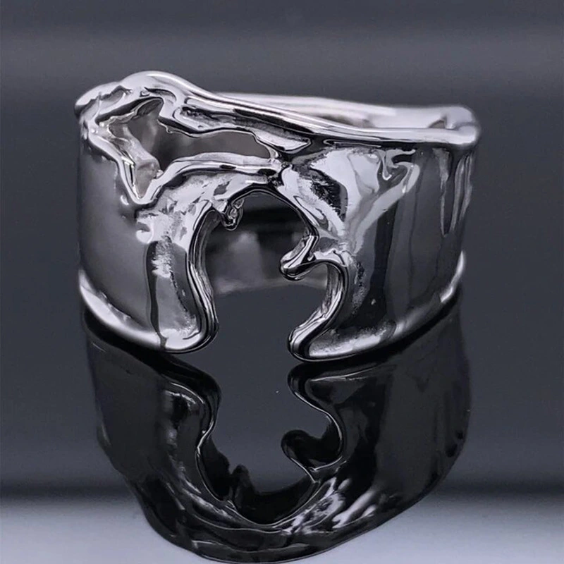   Niche design ring female wave metal electroplating accessories temperament Asian personality trend ring