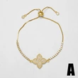 AS jewelry inlaid zircon love palm bracelet real gold plated flower pendant bracelet hand jewelry brd21
