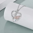 European and American necklace mom double heart two-color necklace high value Mother's Day gift