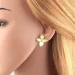 AS jewelry pearl flower earrings gold-plated zircon round earrings earrings erz54
