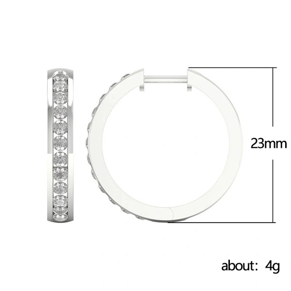 Hot selling earrings silver zircon earrings elegant hoop earrings birthday gift for girlfriend