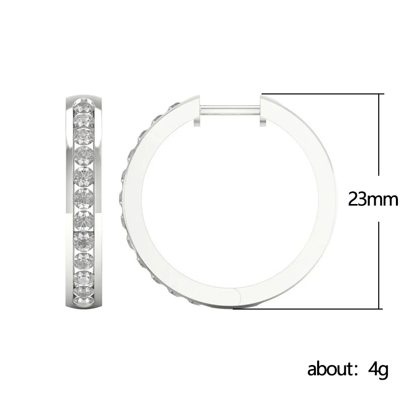 Hot selling earrings silver zircon earrings elegant hoop earrings birthday gift for girlfriend