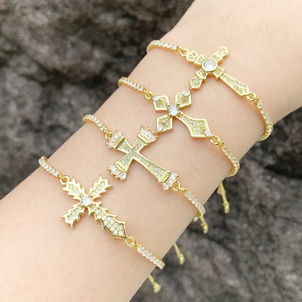 European and American jewelry cold style retro cross bracelet niche design simple bracelet female brg77