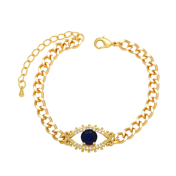 Clearance European and American Cuban chain devil eye bracelet men and women hip hop trend evil eye hand jewelry wholesale brj70