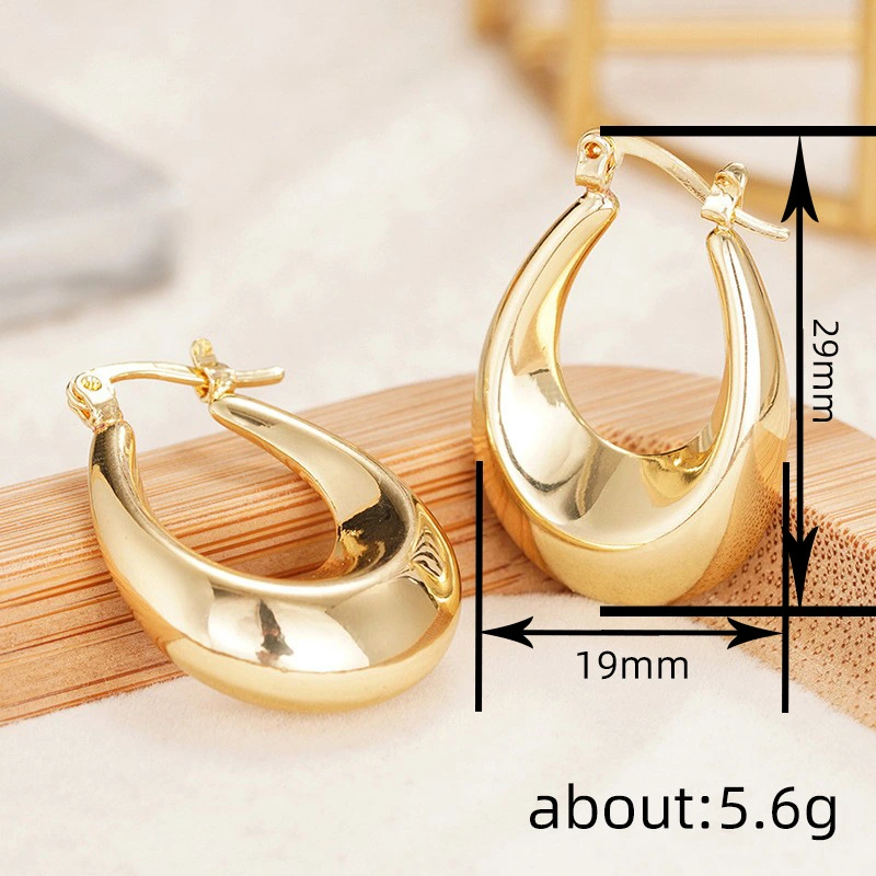 Manufacturer's source French style earrings for women with U-shaped teardrop design, electroplated earrings