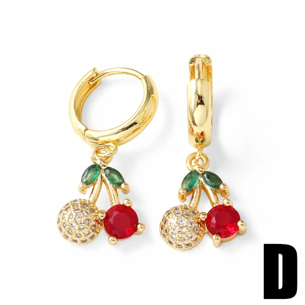 AS jewelry Europe and the United States hot selling red fruit cherry strawberry earrings earrings female erq68