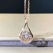 New French exquisite teardrop zircon necklace temperament simple versatile clavicle chain
