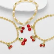 AS jewelry European and American copper plated 18k gold beaded fruit cherry pendant bracelet brf91 bracelet