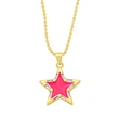 Clearance European and American spring five-pointed star necklace pendant color oil drop zircon necklace clavicle chain female nka003