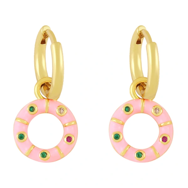 Clearance European and American earrings cute fun colorful geometric circle earrings women's trendy ethnic style earrings ery04