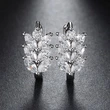 Hot selling earrings fashion diamond leaf earrings for women temperament wheat ear zircon ear clips manufacturers supply