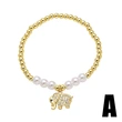 AS jewelry hot selling copper plated real gold animal elephant pendant pearl beaded bracelet hand jewelry female bra59