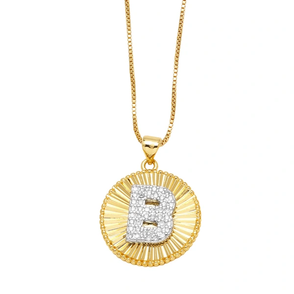 AS jewelry European and American copper plated real gold 26 English letters necklace clavicle chain nkb107 necklace