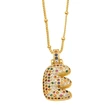 AS jewelry new color 26 English letters pendant necklace female inlaid zircon clavicle chain nkb031