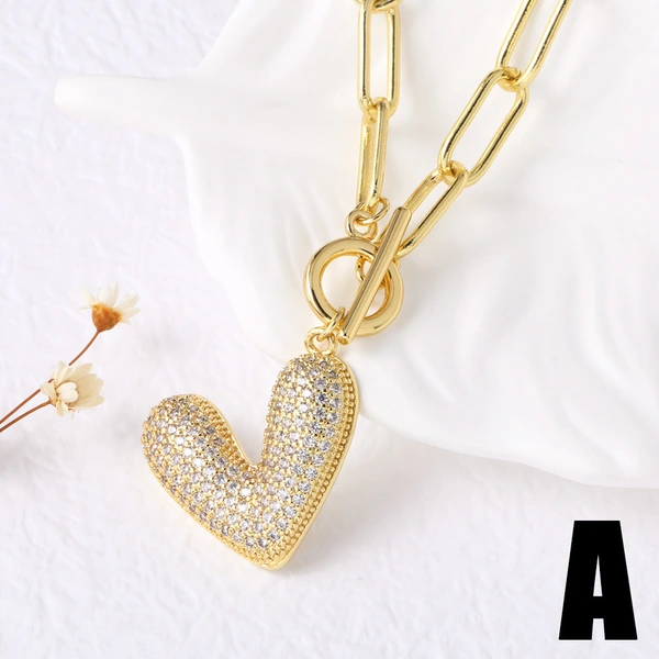 AS jewelry European and American all-match high-end Valentine's Day love heart pendant necklace sweater chain nkb647