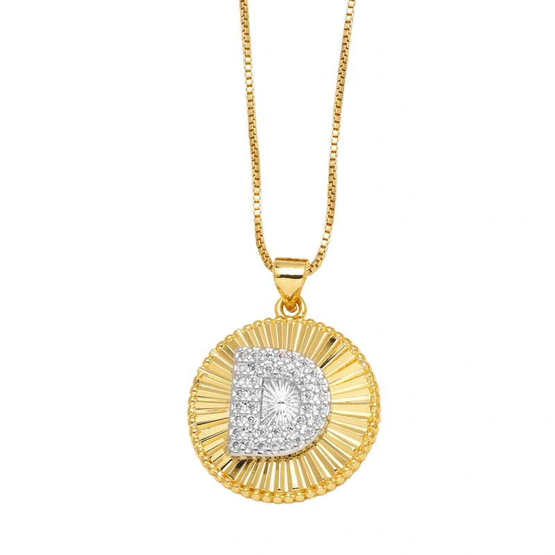 AS jewelry European and American copper plated real gold 26 English letters necklace clavicle chain nkb107 necklace