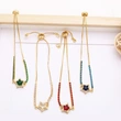 European and American simple fashion star bracelet female niche design inlaid with colored zircon adjustable bracelet brk92