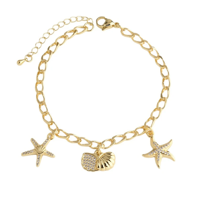 AS jewelry ocean style starfish pendant bracelet copper gold-plated bracelet bra79 bracelet