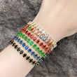 New European and American fashion color zircon bracelet female personality temperament versatile adjustable bracelet brd33
