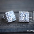 New wholesale classic versatile women's square earrings fashionable exquisite zircon earring accessories
