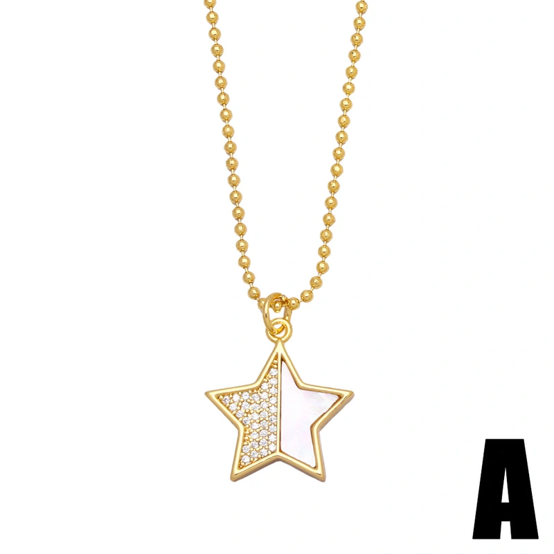 Fashion diamond star moon pendant necklace European and American light luxury niche new clavicle chain necklace nka089