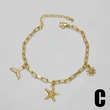 AS jewelry new hot selling ocean style starfish turtle pendant gold-plated bracelet jewelry wholesale brn51