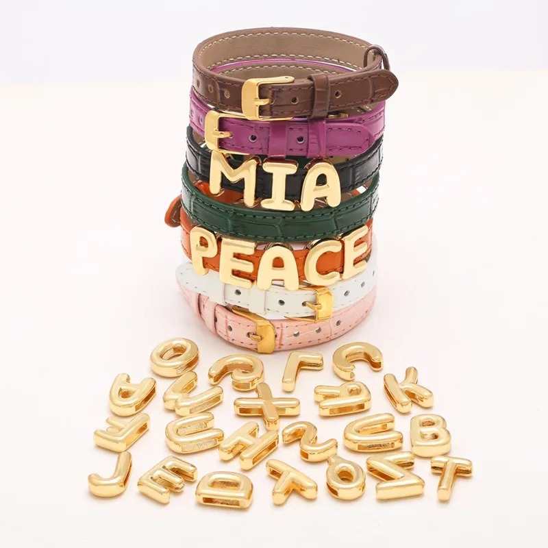 AS jewelry hot selling 26 English letters belt bracelet diy gold-plated hand jewelry female brg78