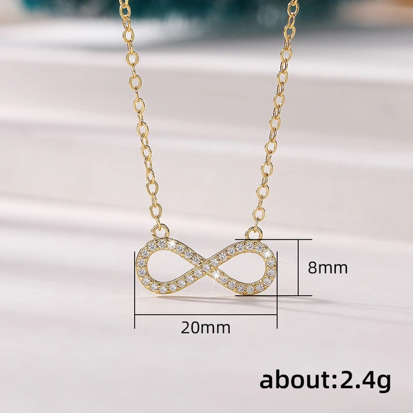 Infinite Love 8-shaped necklace full of diamonds twisted heart diamond women's elegant and versatile temperament fast shaking live broadcast money jewelry