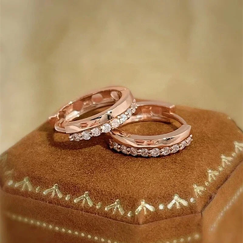  Korean style super flash fashion micro inlaid earrings light luxury high-end earrings exquisite versatile small earrings