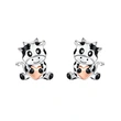   Cute cow earrings with oil drops and love heart-shaped jewelry, daily exquisite matching earrings