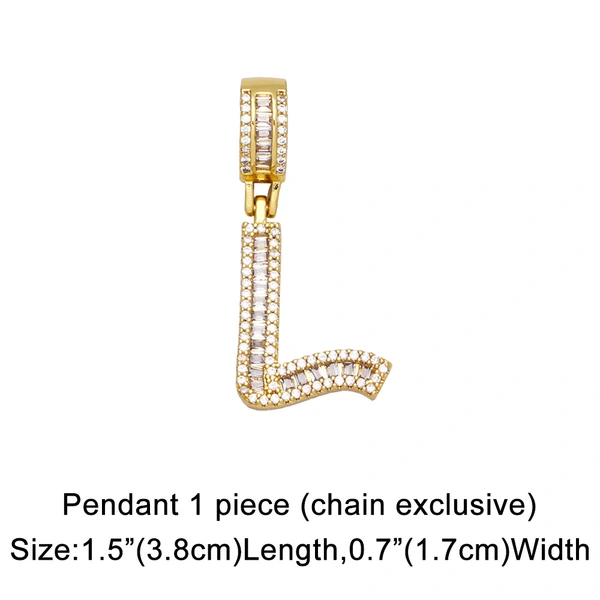 Hot selling zircon English letter necklace European and American fashion hip hop men and women 26 letter necklace nkb174