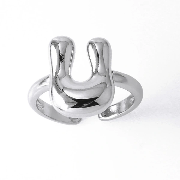 AS jewelry European and American hot selling 26 English letters ring female copper plated 18k gold open ring rih05